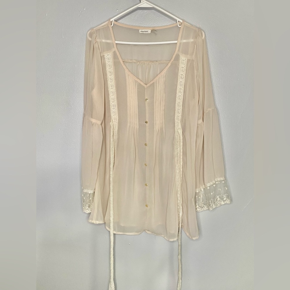 Blue Bird Boho Long Sleeve Top